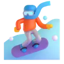 Snowboarder 3D animated emoji