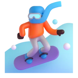 Snowboarder: dark skin tone animated emoji