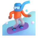 Snowboarder: medium skin tone 3D animated emoji