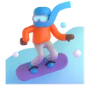 Snowboarder: medium-dark skin tone 3D animated emoji