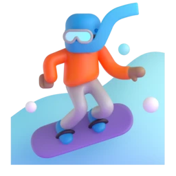 Snowboarder: medium skin tone animated emoji