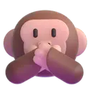 Speak-no-evil monkey 3D animated emoji