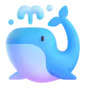 Spouting whale 3D animated emoji