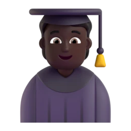 Student: dark skin tone animated emoji