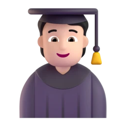 Student: light skin tone animated emoji