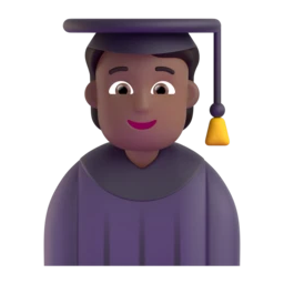 Student: medium-dark skin tone animated emoji