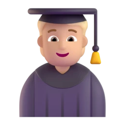 Student: medium-light skin tone animated emoji