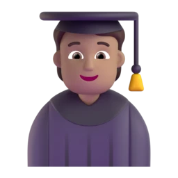 Student: medium skin tone animated emoji