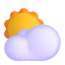 Sun behind cloud 3D animated emoji
