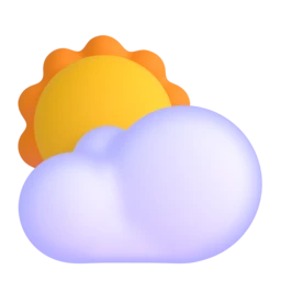 Sun behind cloud animated emoji
