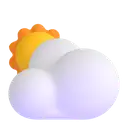 Sun behind large cloud 3D animated emoji