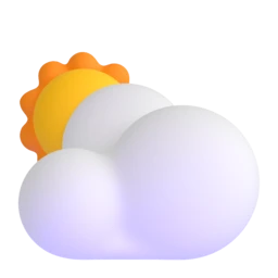 Sun behind large cloud animated emoji