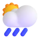 Sun behind rain cloud 3D animated emoji