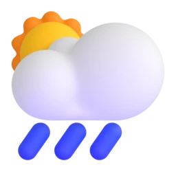 Sun behind rain cloud animated emoji