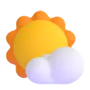 Sun behind small cloud 3D animated emoji