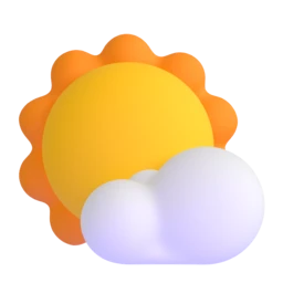 Sun behind small cloud animated emoji