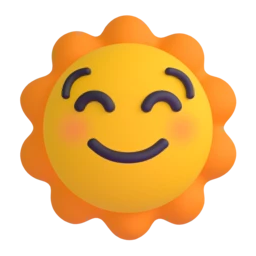 Sun with face animated emoji