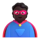 Superhero: dark skin tone 3D animated emoji