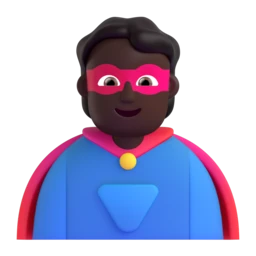 Superhero: dark skin tone animated emoji
