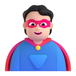 Superhero: light skin tone animated emoji