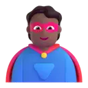 Superhero: medium-dark skin tone 3D animated emoji