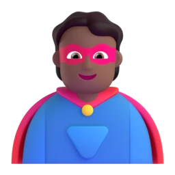 Superhero: medium-dark skin tone animated emoji