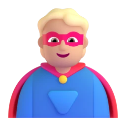 Superhero: medium-light skin tone animated emoji