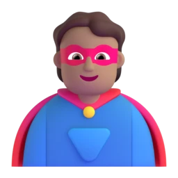 Superhero: medium skin tone animated emoji