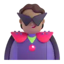 Supervillain: medium skin tone 3D animated emoji