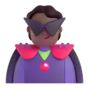 Supervillain: medium-dark skin tone 3D animated emoji