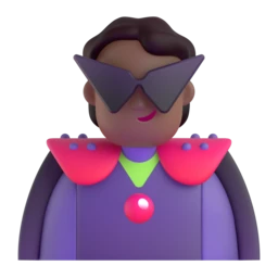 Supervillain: medium-dark skin tone animated emoji