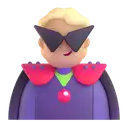Supervillain: medium-light skin tone 3D animated emoji