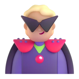 Supervillain: medium-light skin tone animated emoji