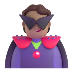 Supervillain: medium skin tone animated emoji