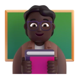 Teacher: dark skin tone animated emoji