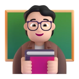 Teacher: light skin tone animated emoji