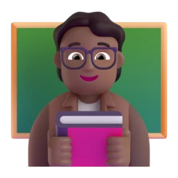 Teacher: medium-dark skin tone animated emoji