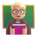 Teacher: medium-light skin tone 3D animated emoji