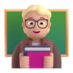Teacher: medium-light skin tone animated emoji