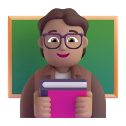 Teacher: medium skin tone animated emoji