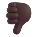 Thumbs down: dark skin tone 3D animated emoji