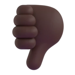 Thumbs down: dark skin tone animated emoji