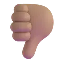 Thumbs down: medium skin tone 3D animated emoji