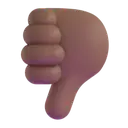 Thumbs down: medium-dark skin tone 3D animated emoji