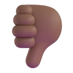 Thumbs down: medium-dark skin tone animated emoji