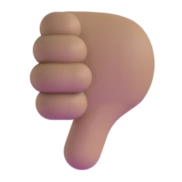 Thumbs down: medium skin tone animated emoji