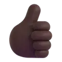 Thumbs up: dark skin tone 3D animated emoji