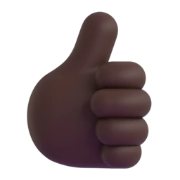 Thumbs up: dark skin tone animated emoji