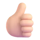Thumbs up: light skin tone 3D animated emoji