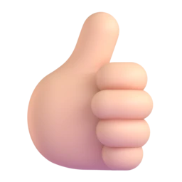 Thumbs up: light skin tone animated emoji